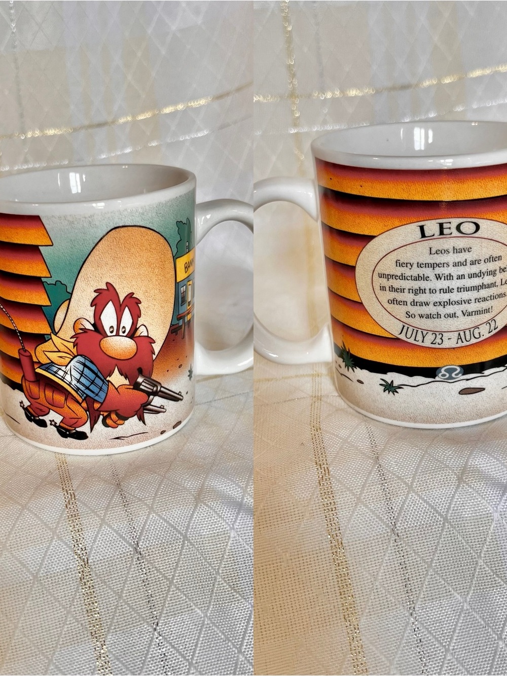 Looney Tunes LEO Sun-Signs Warner Bros. Yosemite Sam White Ceramic Mug